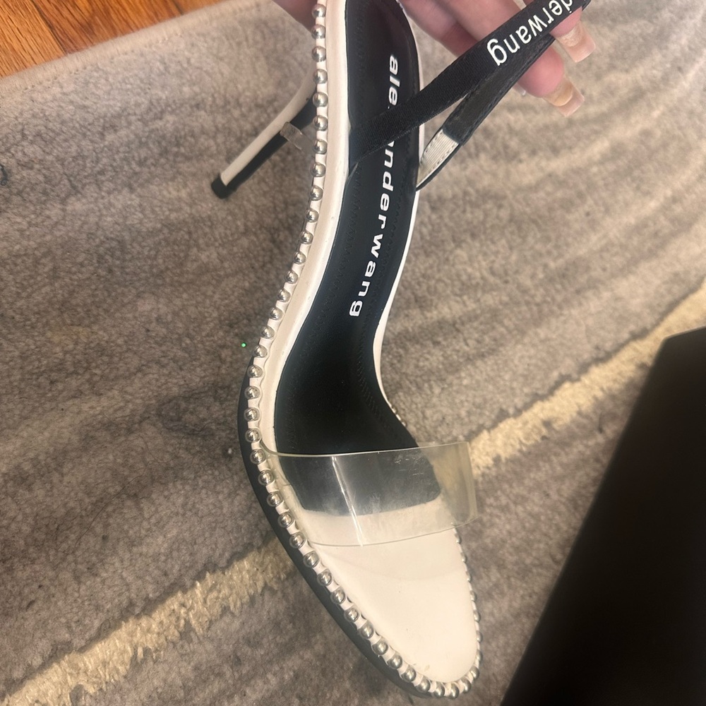 Alexander Wang Black and White Strappy Heels